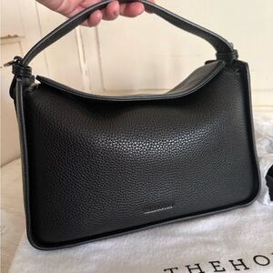 The Horse Black Pebbled Leather Top-Handle Bag